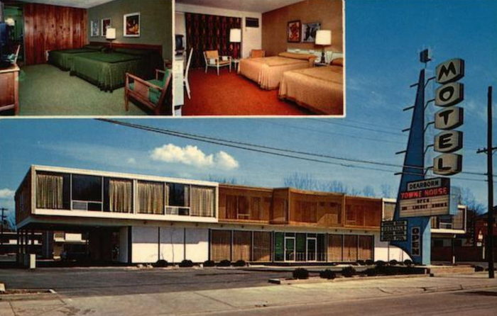 Dearborn Towne House Motel - Old Postcard Photo